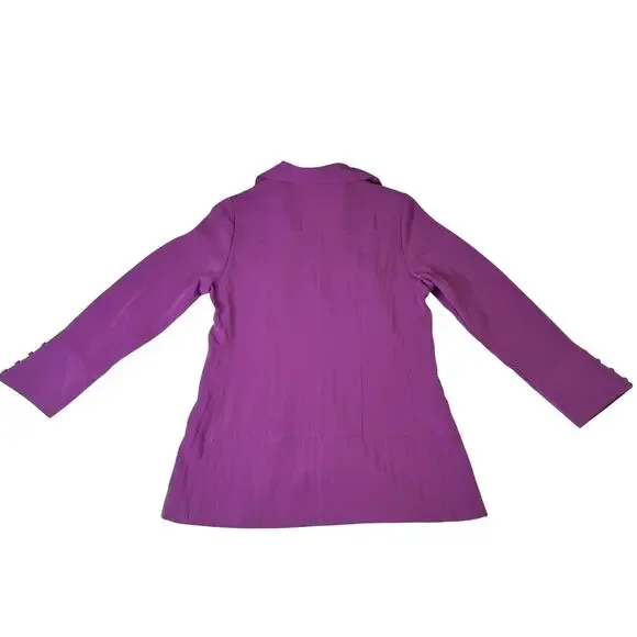Fridaze Linen Button Blouse Purple Women’s XS Lagenlook Resort Coastal Vacation - Picture 2 of 15